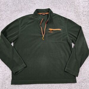 Orvis Mens Trout‎ Bum 1/4 Zip Pullover Green L Outdoor Hiking Fishing Casual